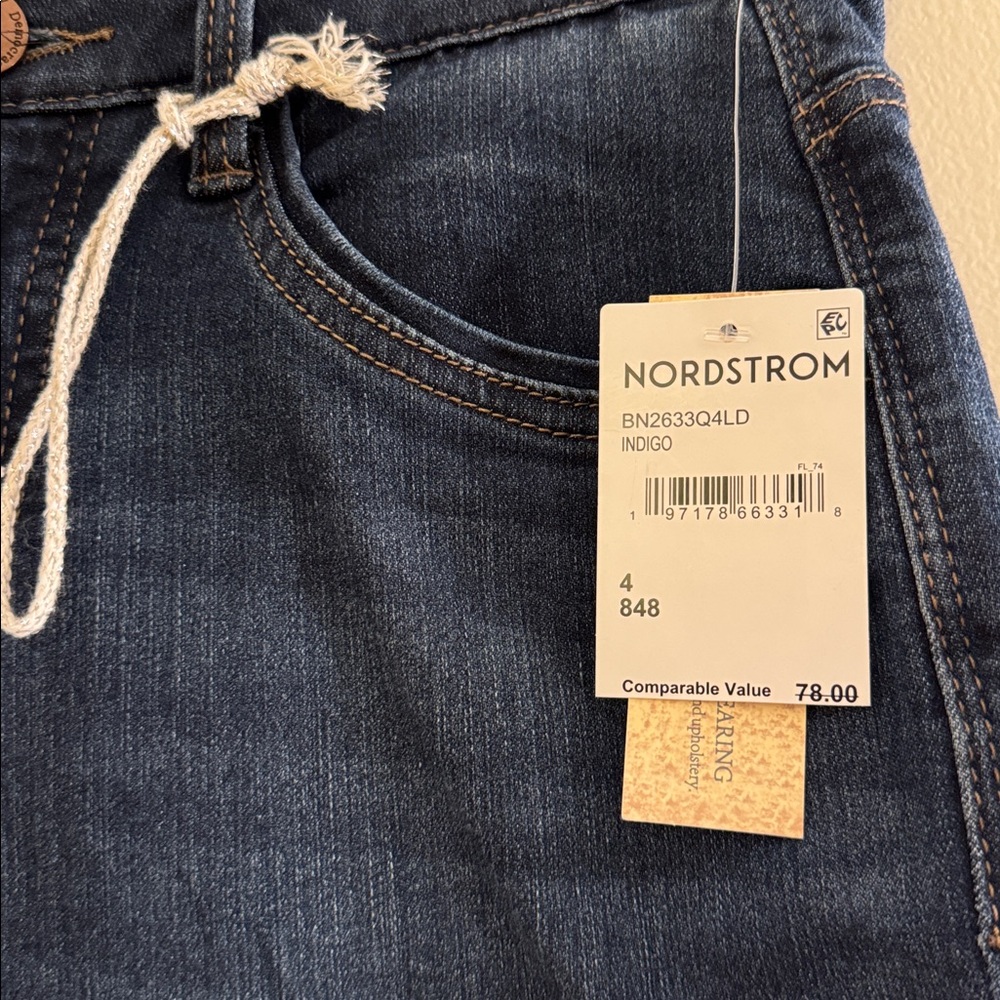 SALE Democracy Ab Technology Distressed Hem Blue Jeans - Picture 5 of 6